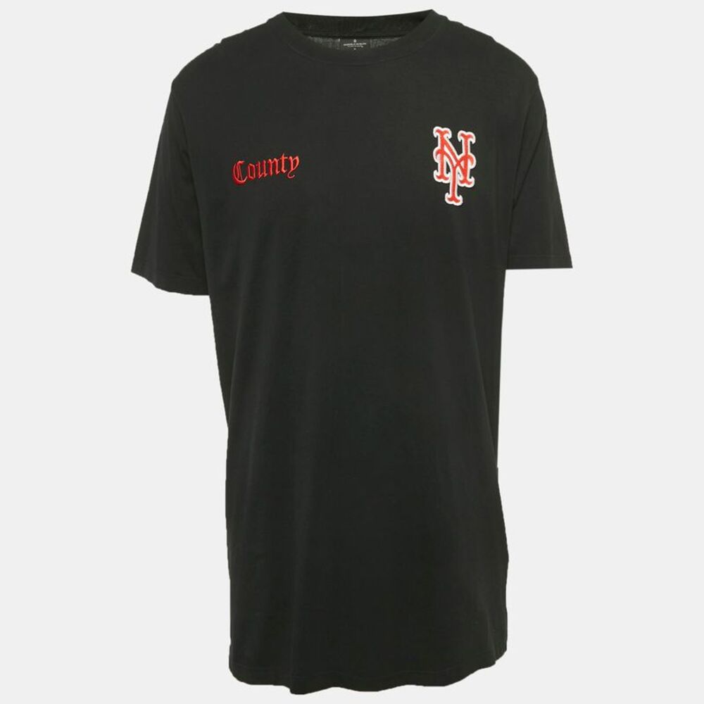 Marcelo Burlon County Of Milan X Mlb New York Mets Edition Black Cotton T-Shirt